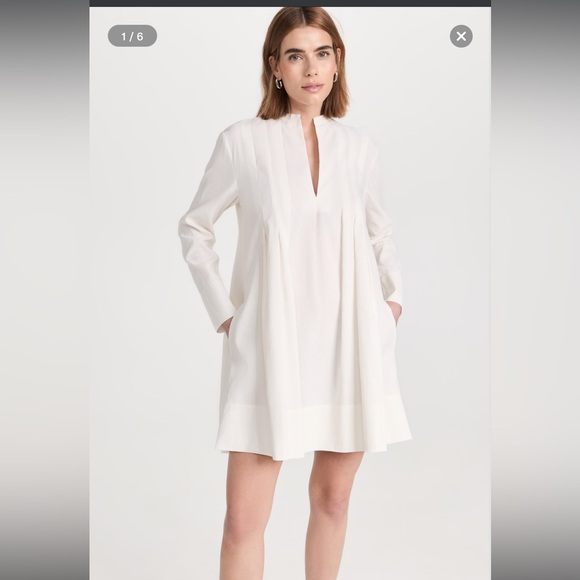 NWT Vince pleated white linen dress - Picture 1 of 7